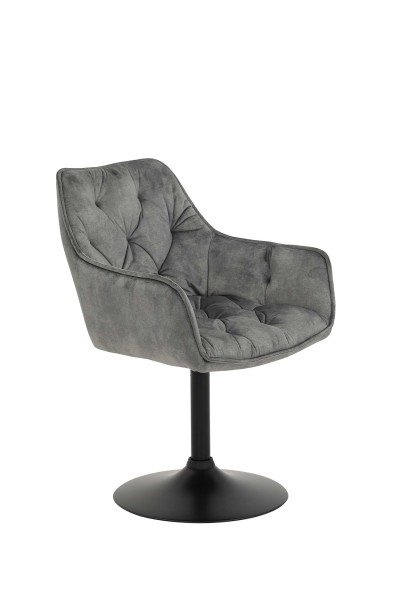 Sesselstuhl Birte - Samtvelour Vintage Grau