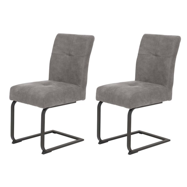 2er Set Schwingstuhl Luise - Vintage Grau