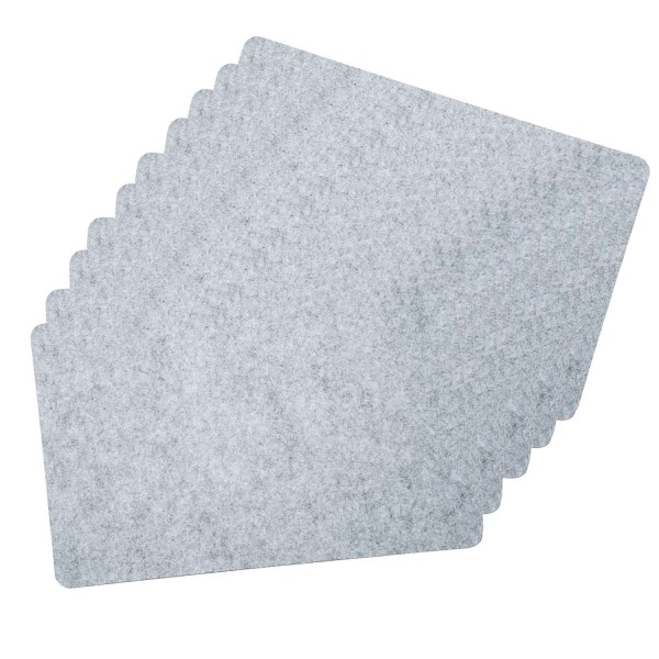 10 Platzsets Filz-Optik, hellgrau - 45 x 30 cm