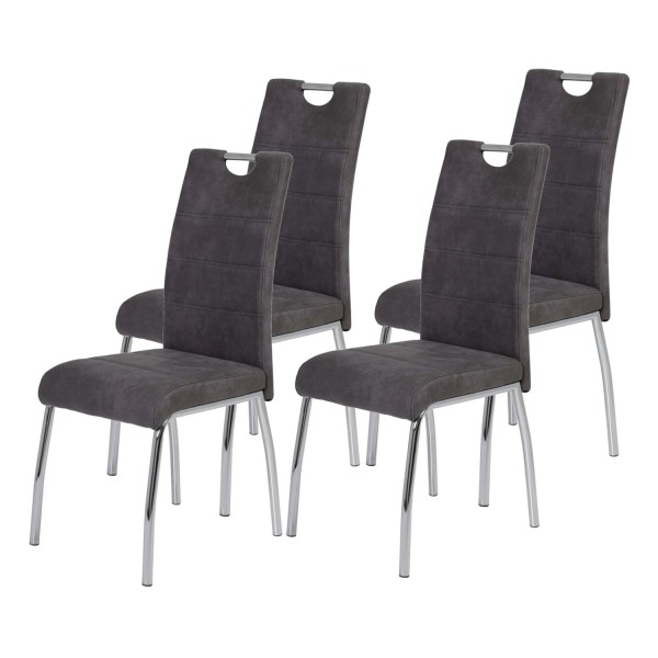 4er Set Vierfußstuhl Susi II - Vintage Anthrazit
