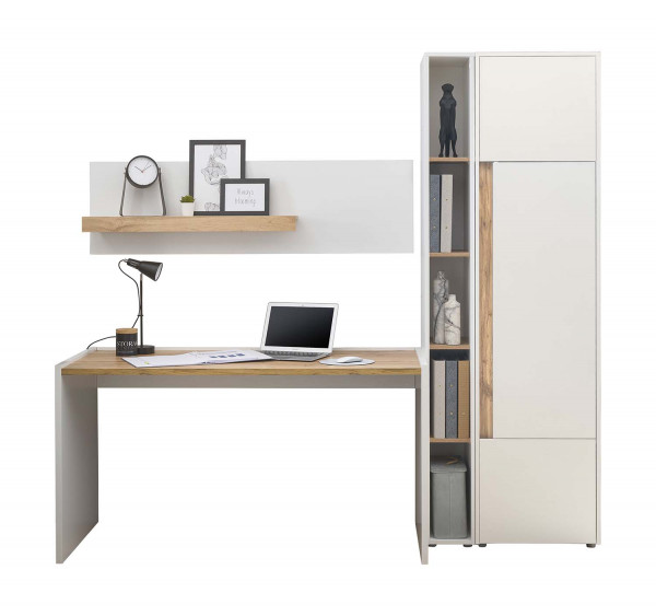 Homeofficeset V City - Weiß Wotan Eiche