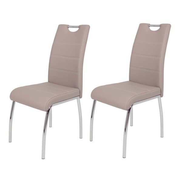 2er Set Vierfußstuhl Susi - Kunstleder Cappuccino