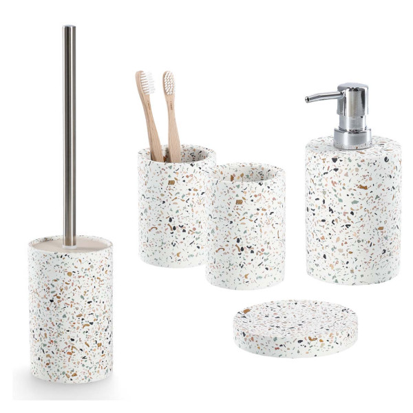 5-teiliges Badaccessoire-Set Terrazzo - Zement