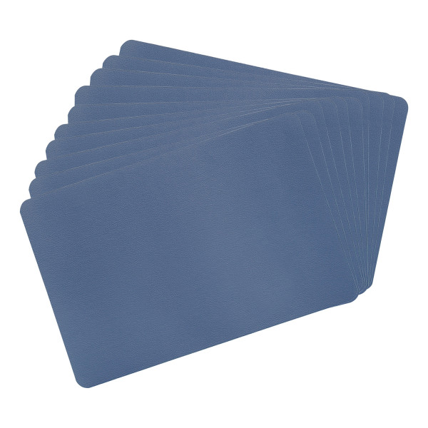 10 Platzsets Kunstleder - Blau - 43 x 29 cm