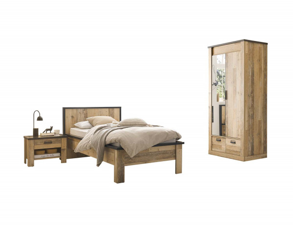 Schlafzimmer Sherwood 90x200 - Landhaus Old Style hell