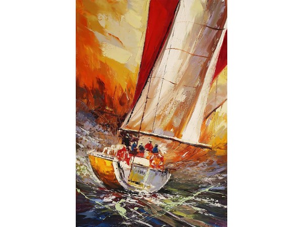 Leinwandbild - Motiv: Schiff auf See - 120 x 80cm