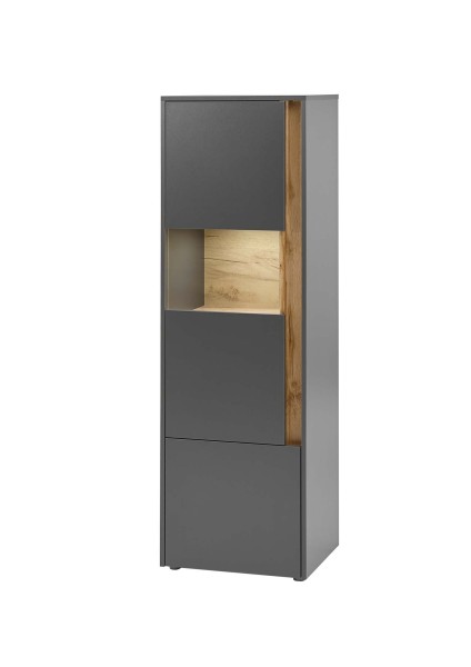 Kleine Vitrine City - Anthrazit Wotan Eiche
