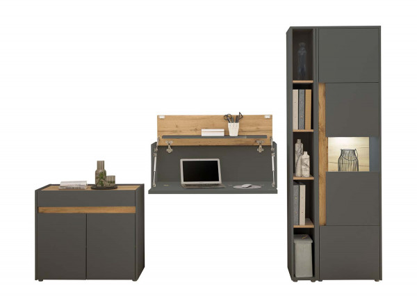 Homeofficeset City - Anthrazit Wotan Eiche