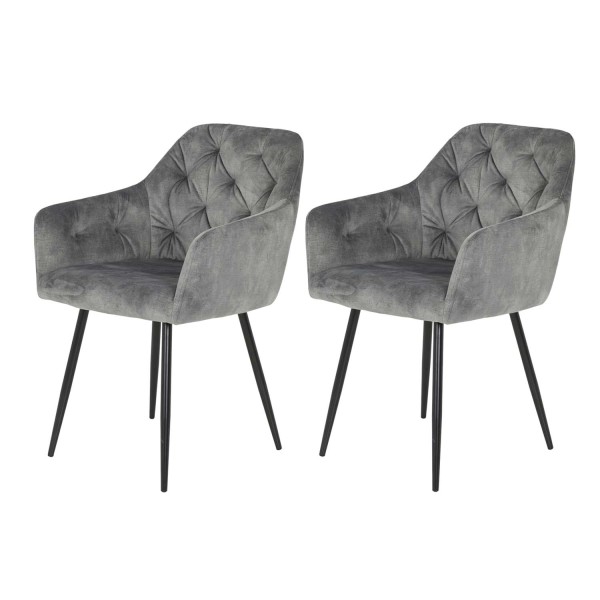 2er Set Sesselstuhl Tina - Grau