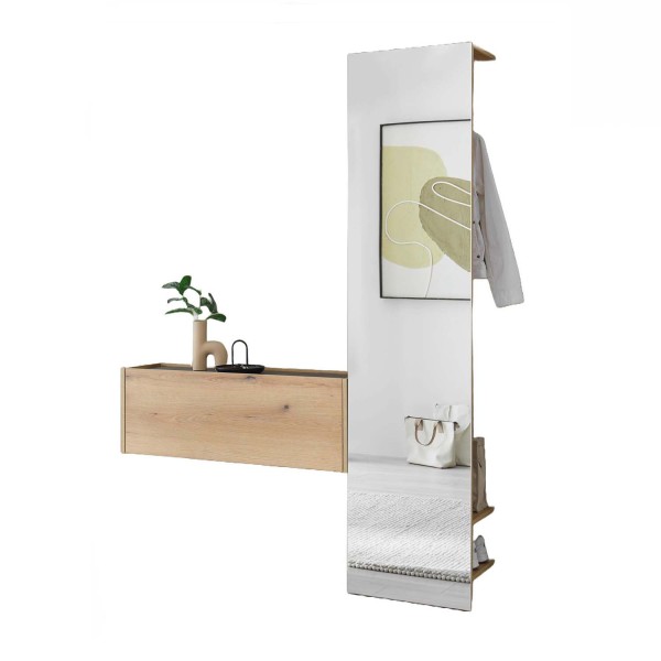 Spiegelgarderobe City - Evoke Eiche / Anthrazit