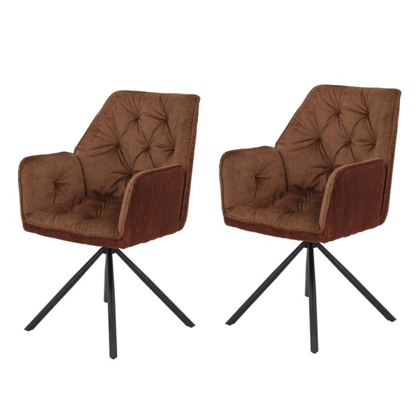 2er Set Sesselstuhl Inge - Samtvelour Copper