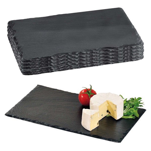 5 Stück Buffetplatte aus Schiefer - 30 x 20 cm