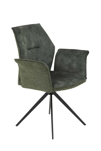 Sesselstuhl Susanne I - Vintage Grün - Armlehnen - drehbar