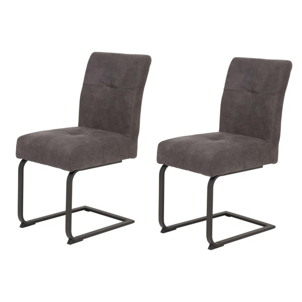 2er Set Schwingstuhl Luise - Vintage Anthrazit