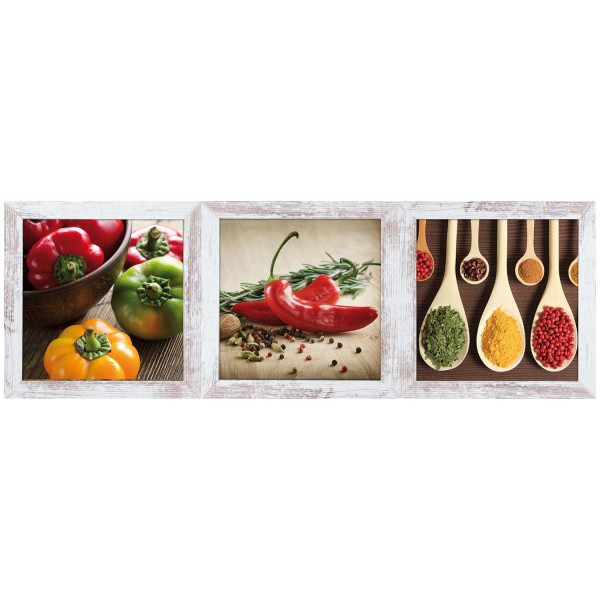 3-tlg. Set gerahmte Bilder - Gewürze - 23 x 23cm