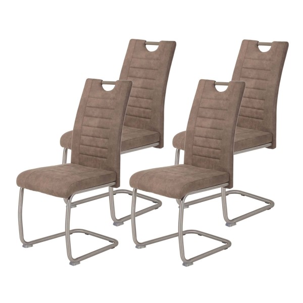 4er Set Schwingstuhl Ulla - Vintage Schlamm