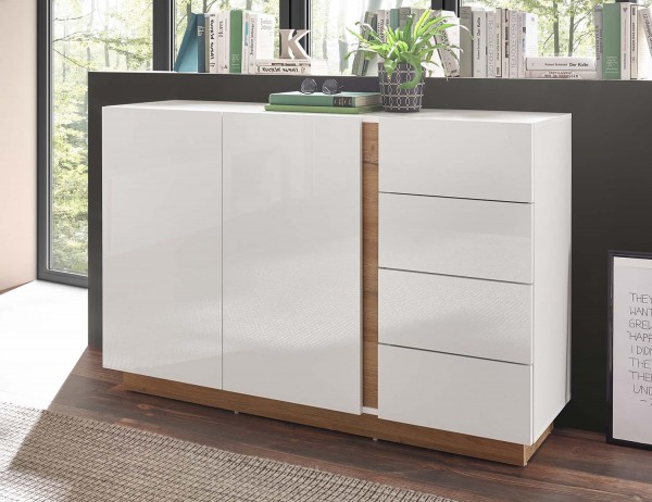 Sideboard III Clair - Weiß Glanz