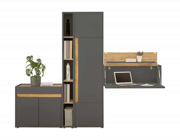 Homeofficeset II City - Anthrazit Wotan Eiche