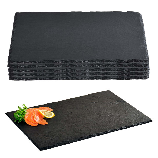 5 Stück Buffetplatte aus Schiefer - 40 x 30 cm