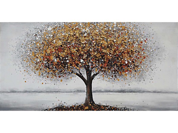 Leinwandbild - Motiv: Goldener Baum - 60 x 120cm