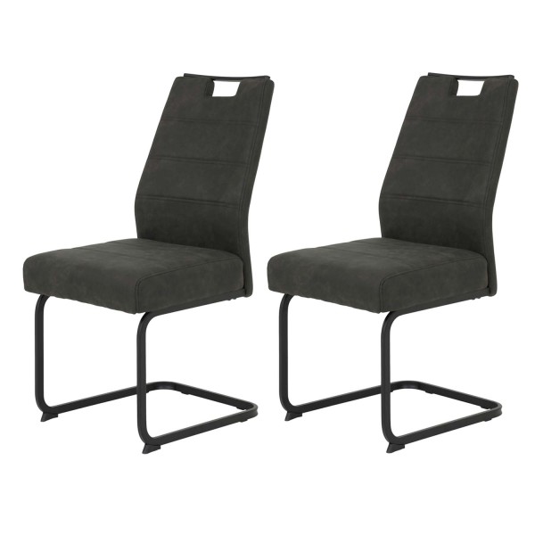 2er Set Stuhl Kerstin Anthrazit - mit Komfortsitz