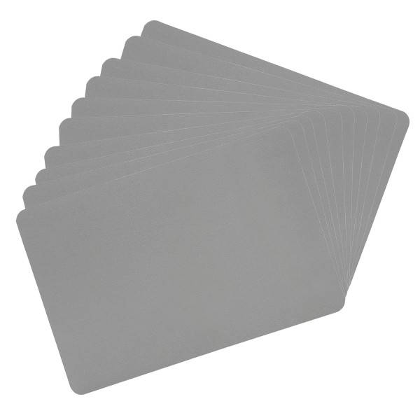 10 Platzsets Kunstleder - Grau - 43 x 29 cm