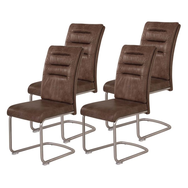 4er Set Schwingstuhl Paula - Vintage Schlamm