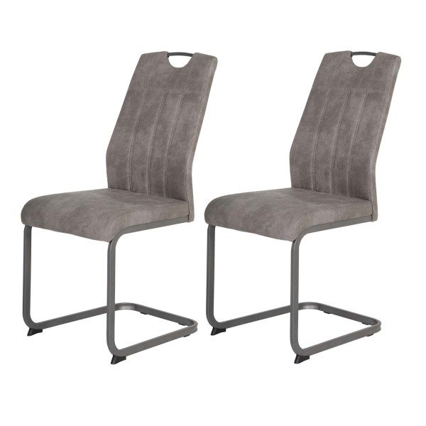 2er Set Schwingstuhl Christina II - Vintage Grau