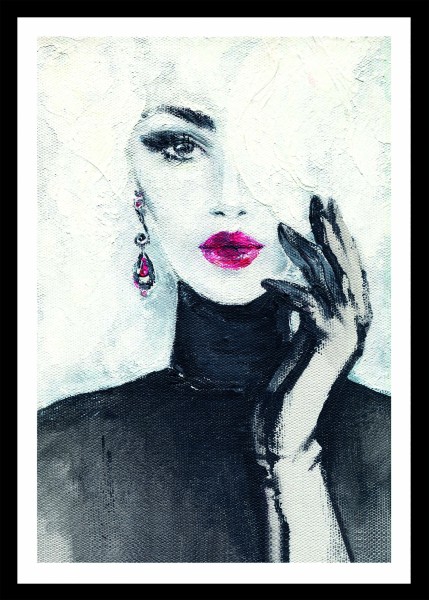 Gerahmtes Bild - Motiv: Frau - 50 x 70cm
