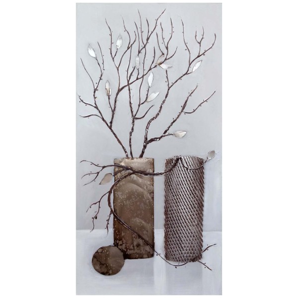Handgefertigtes Ölgemälde - Vasen mit Ästen - 80 x 40cm