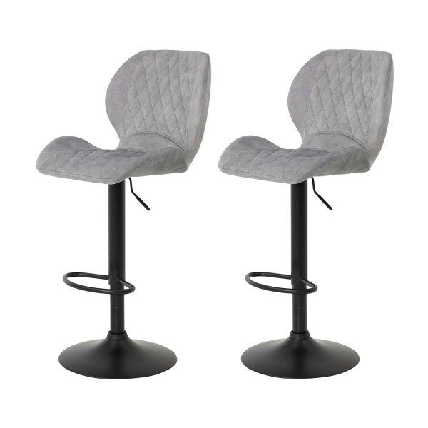 2er Set Barhocker Laila - Samt Grau