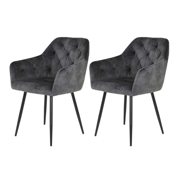 2er Set Sesselstuhl Tina - Anthrazit