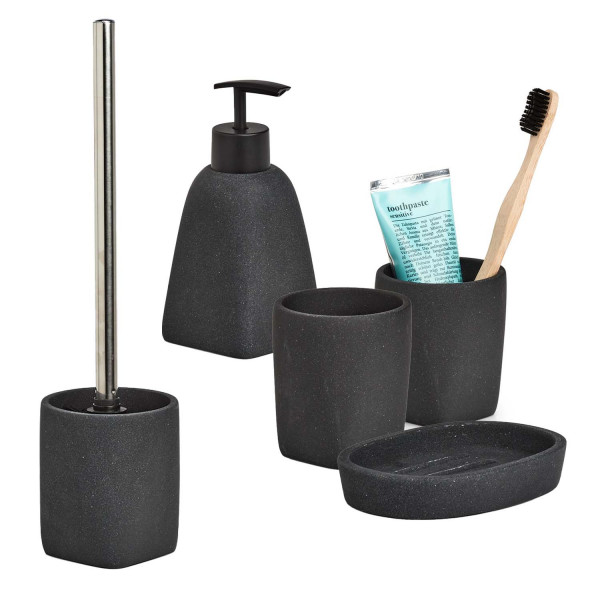 5-teiliges Badaccessoire-Set - Dark Stone