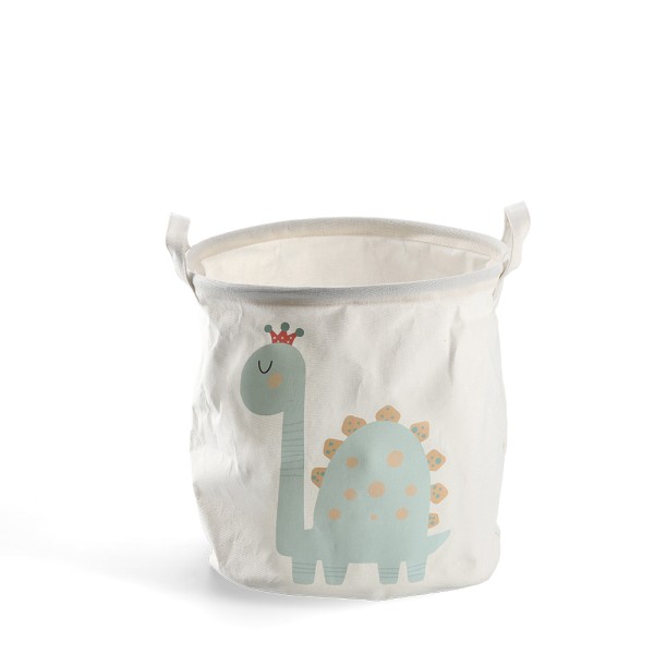 Aufbewahrungskorb Dino - Canvas, Weiß - Ø 30cm