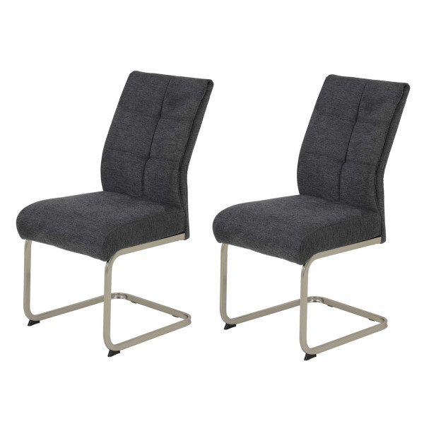2er Set Schwingstuhl Ines, XL Sitzbreite - Anthrazit