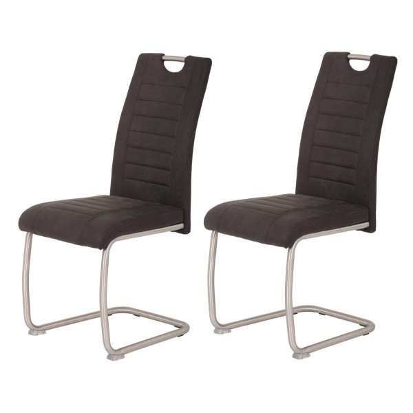 2er Set Schwingstuhl Ulla - Vintage Anthrazit
