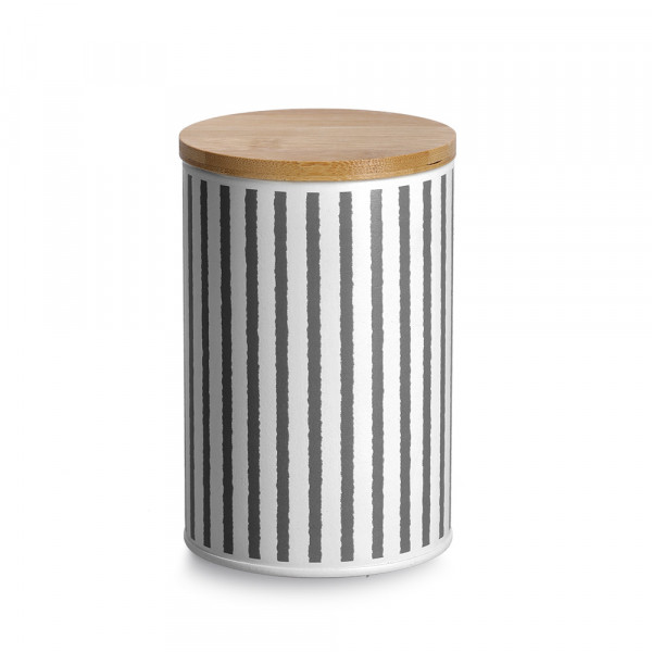 Vorratsdose mit Bambusdeckel, schwarz - 1000ml, Ø 10,5cm
