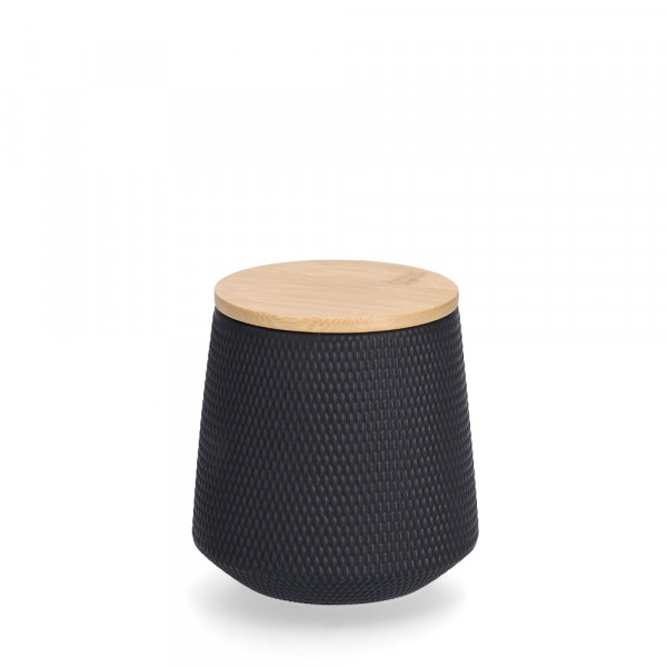 Vorratsdose mit Bambusdeckel, schwarz - 580ml, Ø 11cm