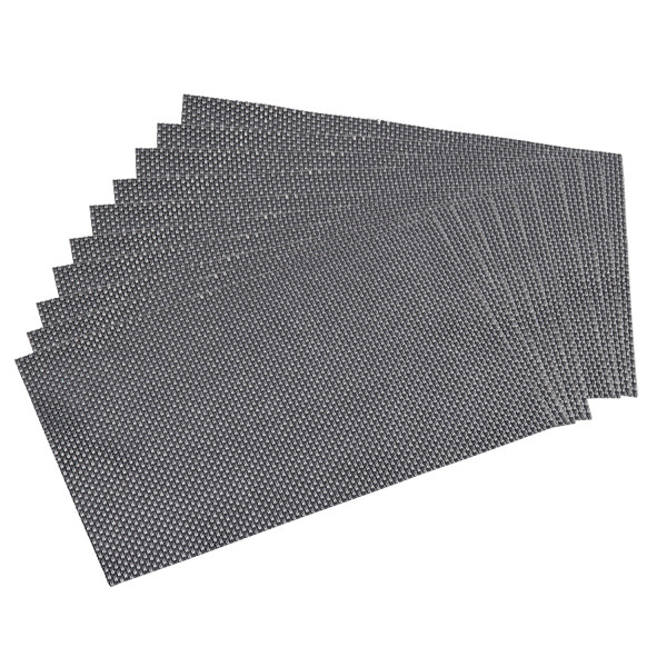 10 Platzsets aus Kunststoff, silberfarben - 43 x 29 cm