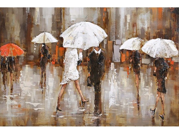 3D-Metallbild - Motiv: Regenschirme - 60 x 150cm