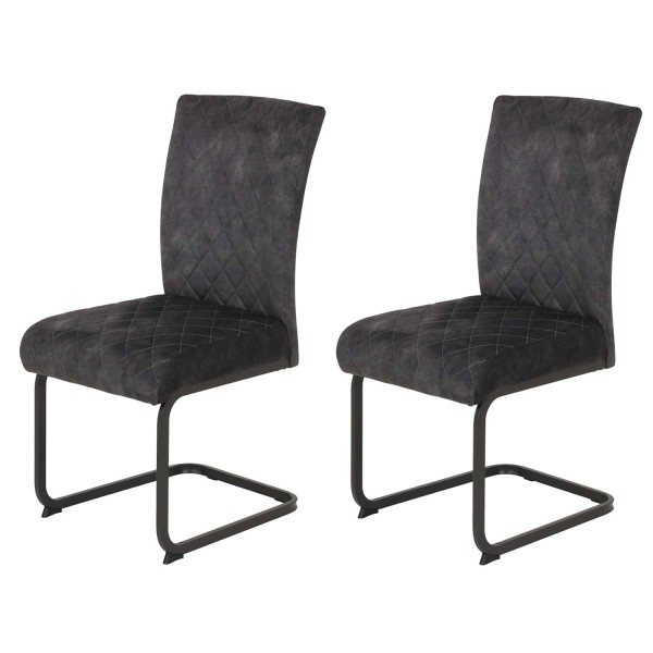 2er Set Schwingstuhl Rachel - Vintage Anthrazit
