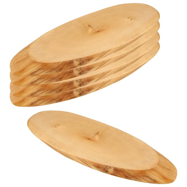 5 Stück Servierbrett Baumscheibe - Birke - 45 x 17 x 2,5cm