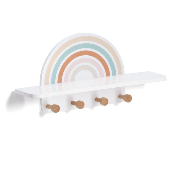 Kinder-Wandgarderobe - Rainbow - Weiß
