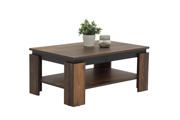 Couchtisch Tim II - Oldwood Schwarz - 90 x 60 x 41cm