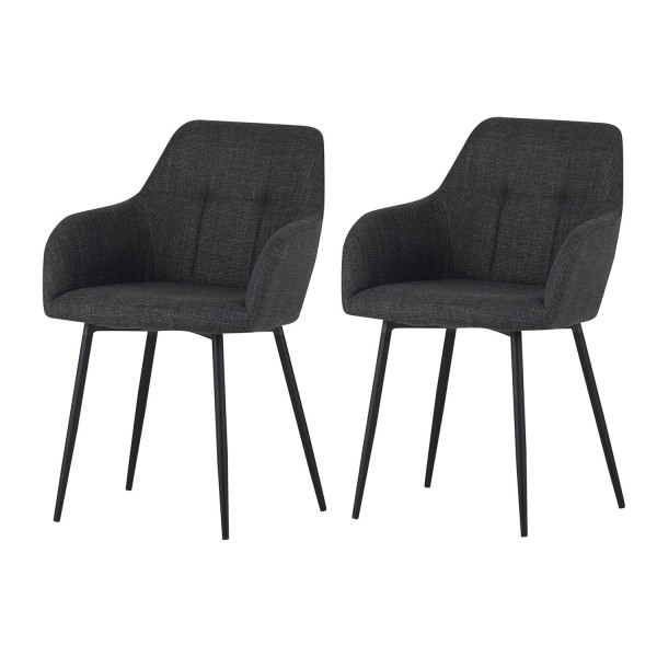 2er Set Sesselstuhl Maria - Anthrazit