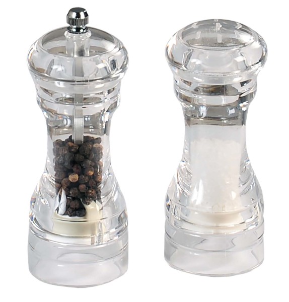 Set: Pfeffermühle & Salzstreuer - Acryl - Höhe: 14cm