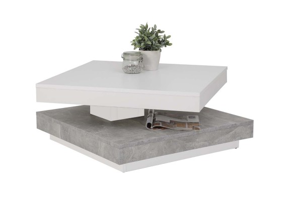 Couchtisch Andy - Weiß Beton