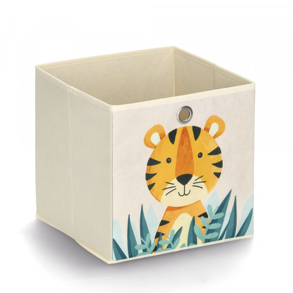 Aufbewahrungsbox Tiger, Vlies - Beige