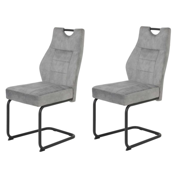 2er Set Schwingstuhl Linda - Vintage Silber