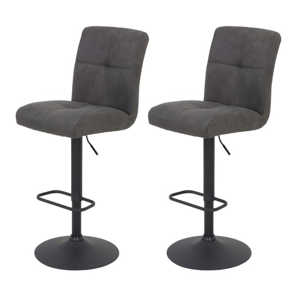2er Set Barhocker Leni II - Vintage Anthrazit